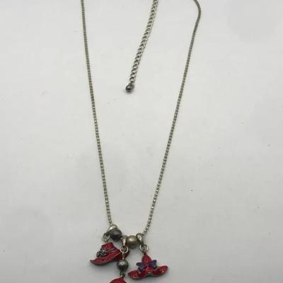 Red Hat Society Necklace With Red Hat Charms 16″
