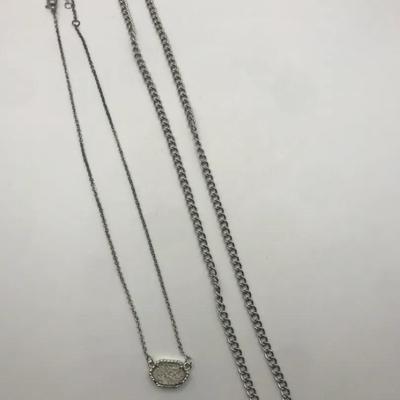 2pc Silver Tone Chains