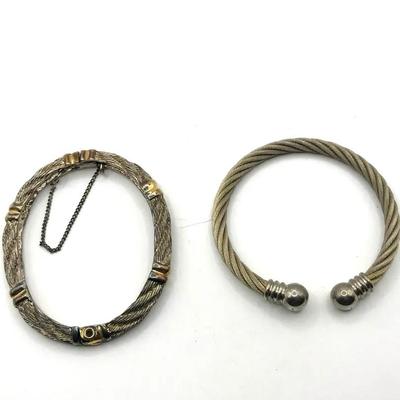 Braided Metal Bracelets - 2 Pieces