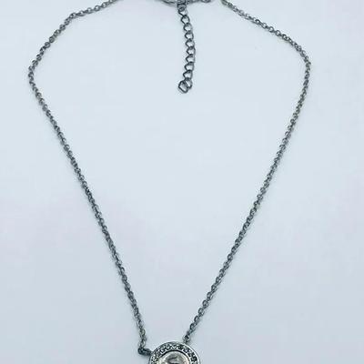 Silver Tone Initial Pendant Necklace With Letter 'S' 16”