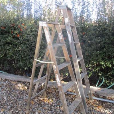 Sale Photo Thumbnail #3: 2 rustic wood ladders for decor or display- probably not the best for hard core use