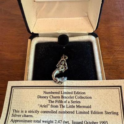 Disney 1993 Sterling Silver Limited Edition Ariel Charm Number 126 Of 8000