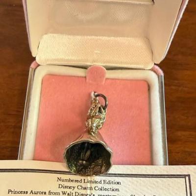 Disney Store 1996 Sterling Silver Limited Edition Aurora Sleeping Beauty Charm Number 1102 Of 10,000