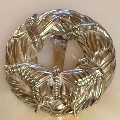 John Hardy Silver Tone Signed Butterfly Clip