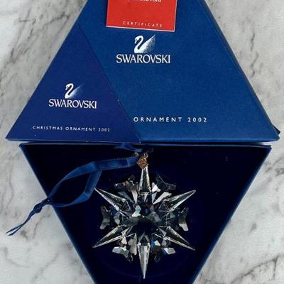 Swarovski Crystal 2002 Christmas Ornament With Original Box, Certificate, & Sleeve
