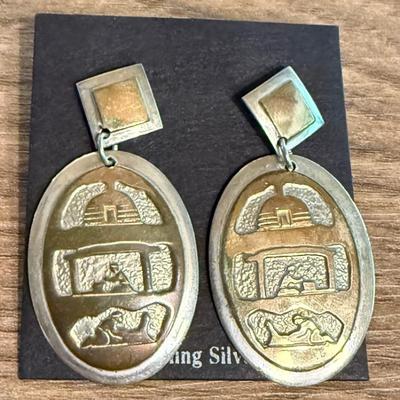 Pair Of Sterling Silver & Gold Filled O P Earrings New With Card