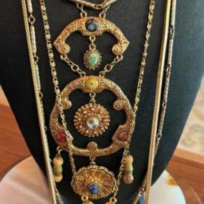 Firenza Vintage Statement Necklace - Chicos Necklace & 1928 Bow Eyeglass Necklace