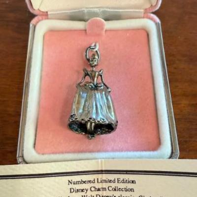 Disney Store 1996 Sterling Silver Limited Edition Cinderella Charm Number 5178 Of 15,000