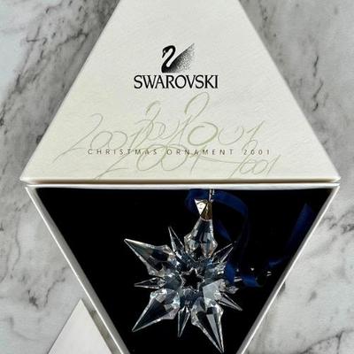 Swarovski Crystal 2001 Christmas Ornament With Original Box & Certificate
