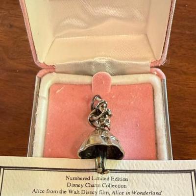 Disney Store 1996 Sterling Silver Alice In Wonderland Charm Limited Edition Number 3589 Of 10,000