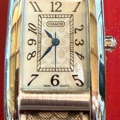 Vintage Coach C Lexie Watch Material Over Leather Original Band Never Worn