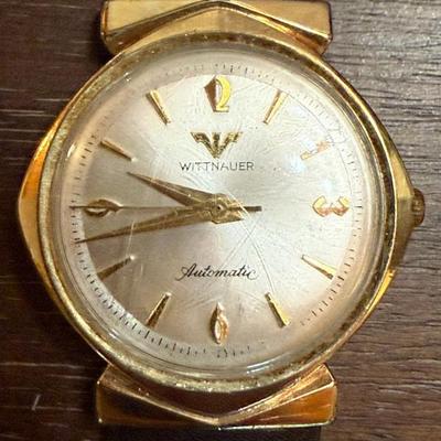 Vintage Wittnauer Gold Filled Automatic Watch With Leather Band