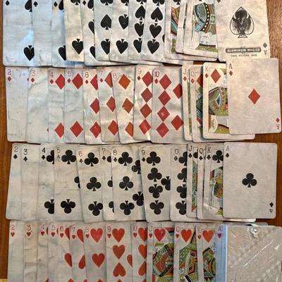 Set Of Victorian Antique Tin Metal Cards All 52 Plus Metal Box