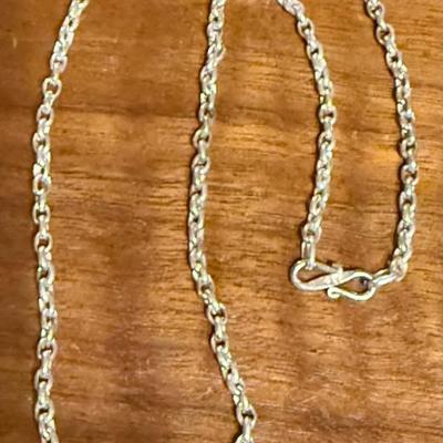 Sterling Silver Handmade Link Chain 20 Inch Necklace - Total Weight 14.85 Grams