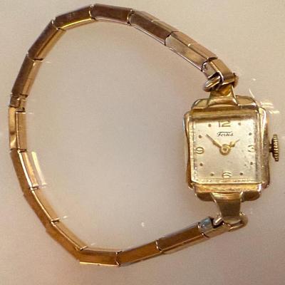 Antique Fortis 14k Gold Ladies Watch Fit Rite - Weight 1.46 Grams