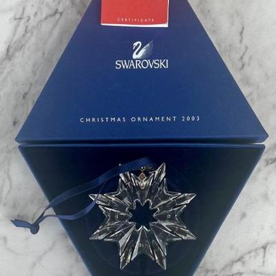 Swarovski Crystal 2003 Christmas Ornament With Original Box And Certificate