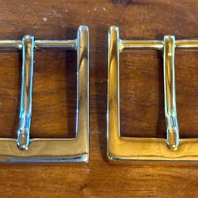 (2) W Kleinberg Belt Buckles (1) Silver Tone & (1) Gold Tone