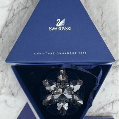 Swarovski Crystal 2008 Christmas Ornament With Original Box, Certificate, & Sleeve