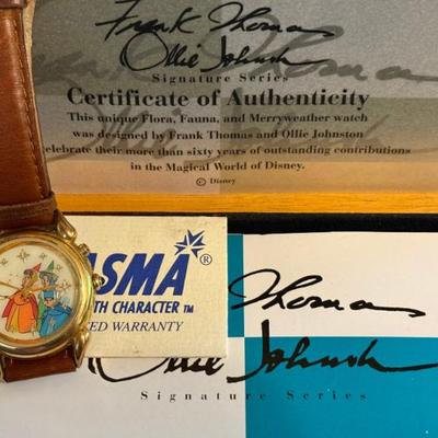 Vinage 1997 Frank Thomas & Ollie Johnston Disney Signature Series Three Fairies Watch W COA In Original Box