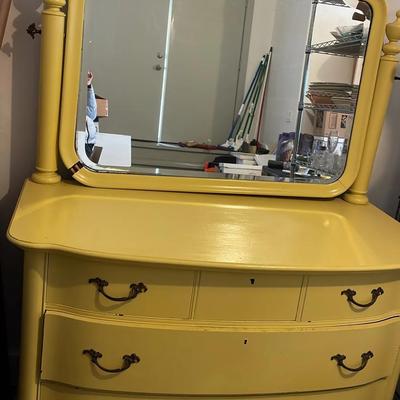 Sale Photo Thumbnail #22: Vintage Wooden Dresser With Mirror