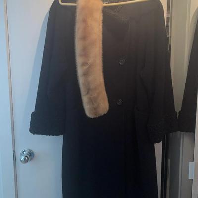 Sale Photo Thumbnail #49: Persian Lamb Fur Collar And Cuffs  w/ Mink Fur Gaiter  