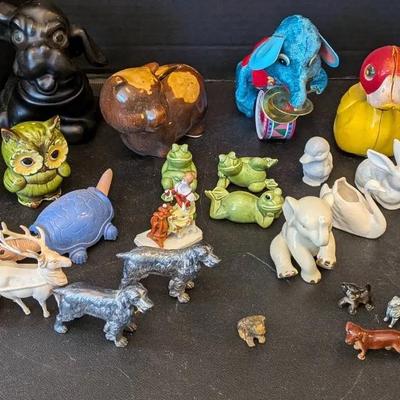 Sale Photo Thumbnail #27: Vintage Mixed Animal Figurine Lot – Ceramics, Metal, Lenox, Holiday & More

