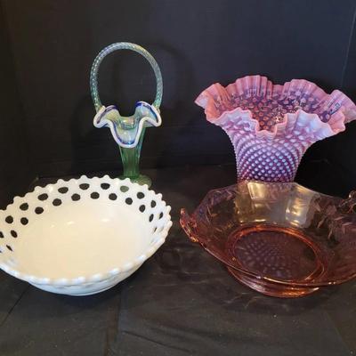 Sale Photo Thumbnail #37: Vintage Glass Collection (Including Fenton inspired Hobnail) 