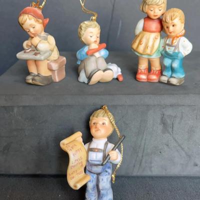 Box Set 6 ,2001, 4 Hummel Christmas Ornaments 