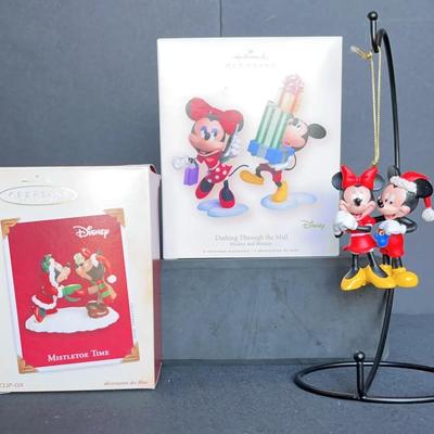 Christmas Mickey And Minnie Ornaments