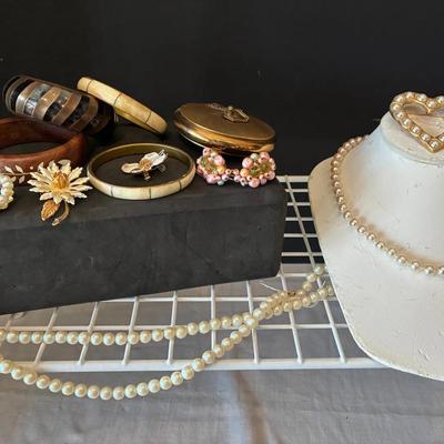 Faux Pearls, Bangle Bracelets