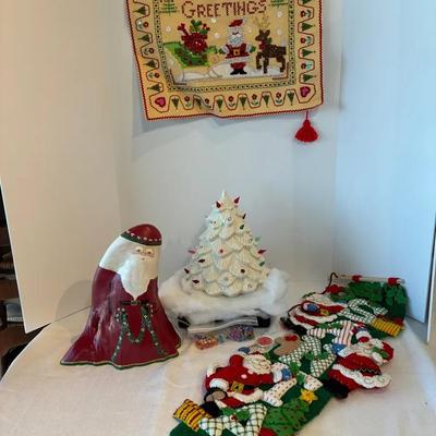White Ceramic Christmas Tree, Plus Handmade Items