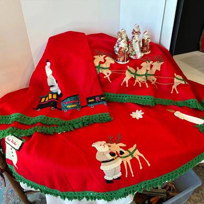 Hand-Crafted Christmas Tablecloth, Plus Gitz & Floyd