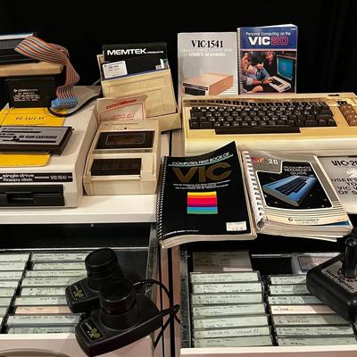 Vintage Commodore Vic-20 HUGE LOT! Datasette, Vic 1110 8k Ram Cartridge, Tons Of Games & Manuals 