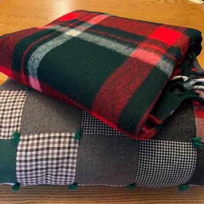 Handmade Wool Material Quilt * 62 x 68” Wool Throw 51 x 64”