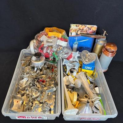 While Lot of Vintage and Newer Cookie Cutters , SAWA 2000 Cookie Press and Other Cookie Press