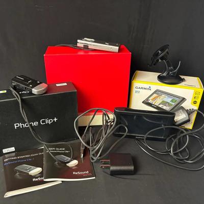 2 Hearing Enhancers , Bernafon & ReSound Phone Clip + * Boxed Garmin Navigation Maps Device