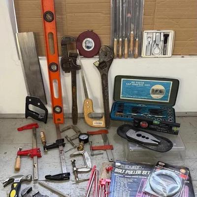 40 Pc. Tap & Die Set; Nut Splitter; Hand Saws; Bolt Puller Set; Clamps; Wrenches 