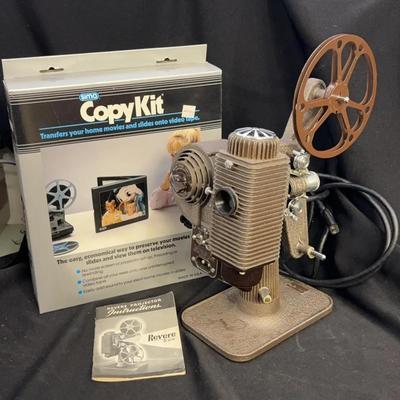 Vintage 8mm Revere Film Projector Works! * NIB Copykit For Film Transfer 