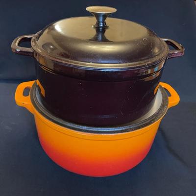 2 Enamelware Dutch Ovens , Wolfgang Puck Eggplant Purple 
