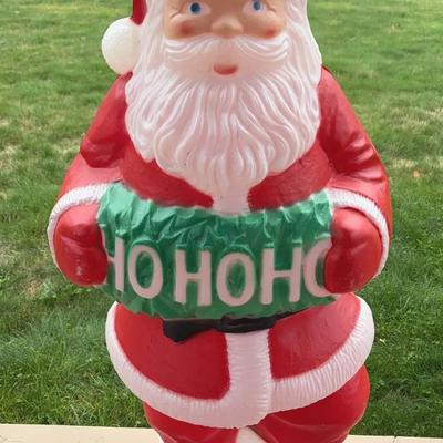 Vintage Blow Mold Outdoor Light Up Santa * SHIPPABLE!