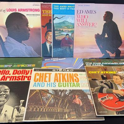 LOUIS ARMSTRONG, ED AMES, CHET ATKINS Records LPs