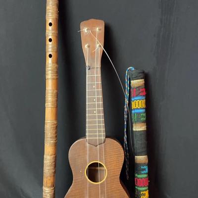 Handmade Long Flutes , Wood Ukulele , M. Hohner Blues Harp 