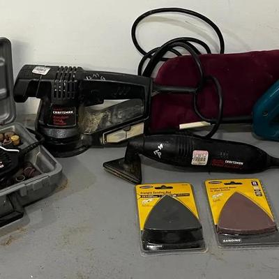 Power Tool Sanding Lot * Dremel * Craftsman Detail & Orbitol * Makita * Chicago Electric 