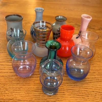 12 Cute Little Glass and Pottery Vases 