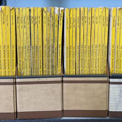 Antique National Geographic Magazines With Dates In 1943-1946 * Covers Fair But Insides Good