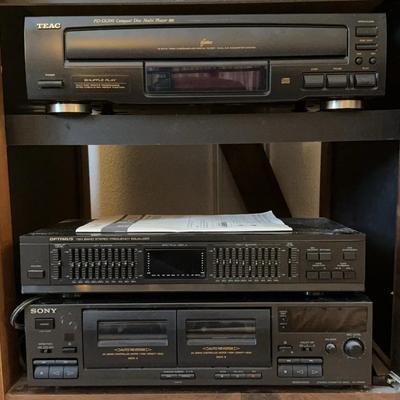 TEAC Compact Disc Multi-Player, SONY Dual Tape Deck, OPTIMUS Equalizer
