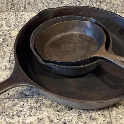 CAST IRON SKILLETS! No. 10 / 11 3/4” Skillet MADE IN USA * No. 3 6 1/4” * No. 4 7 1/4” Skillet
