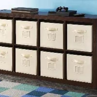 Bayside Furnishings Room Divider Shelves W/ 5 Storage Bins #2