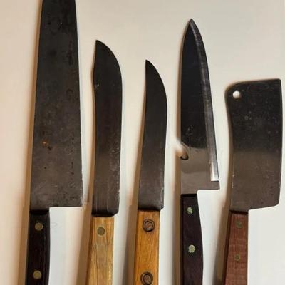 Variety Of Knives * 18” Wood Handle * 13” Old Hickory Wood Handle *