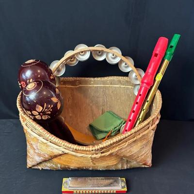 Vintage Flutes , Bazooka , Harmonica , Tambourine , Rattles 